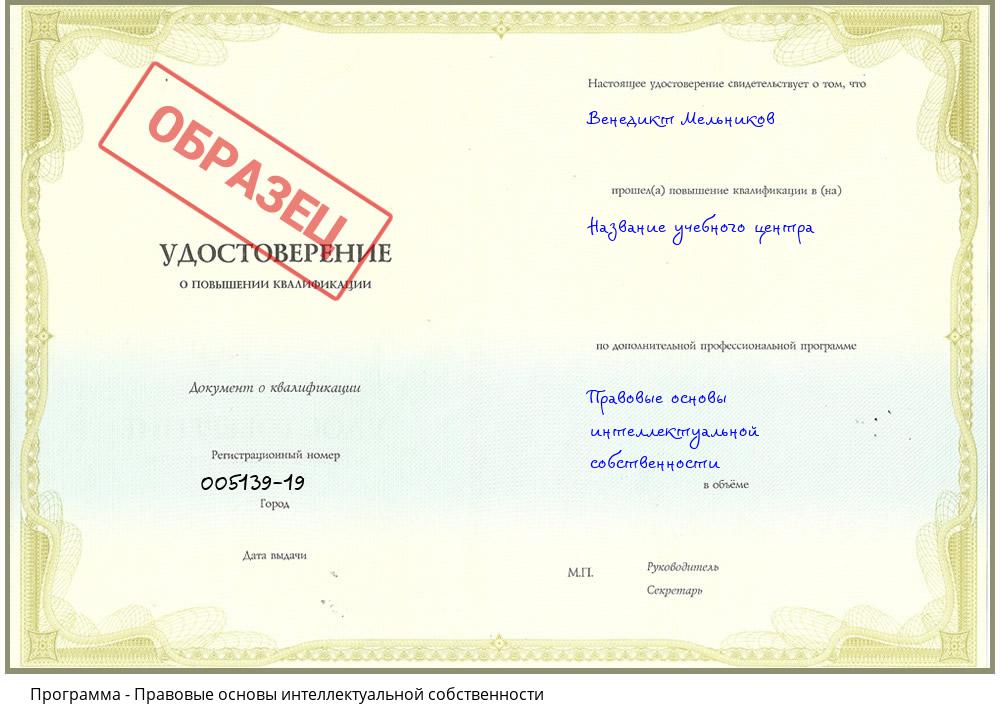 Правовые основы интеллектуальной собственности Котовск