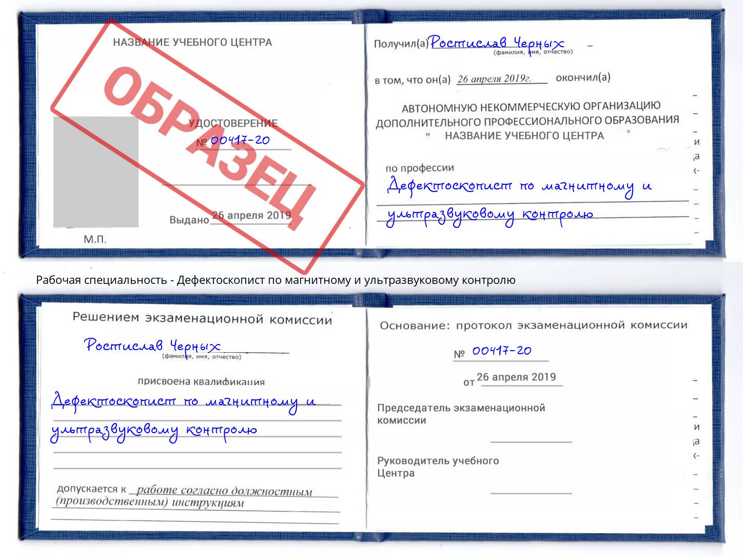 Дефектоскопист по магнитному и ультразвуковому контролю Котовск