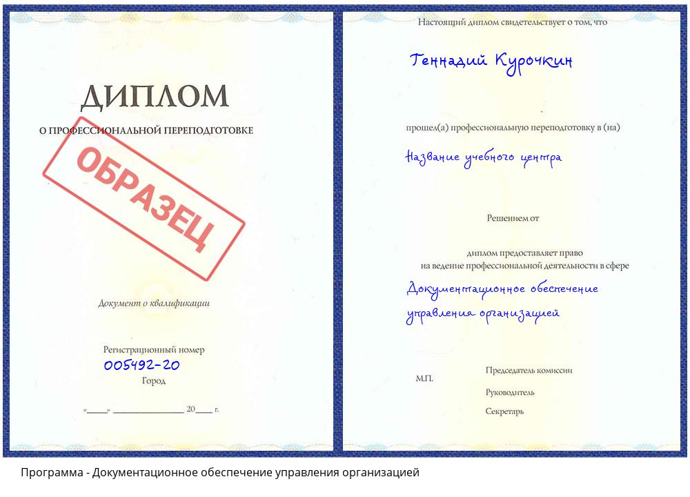 Документационное обеспечение управления организацией Котовск